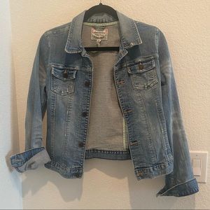 Abercrombie Kids Distressed Jean Jacket Size: Girls XL
